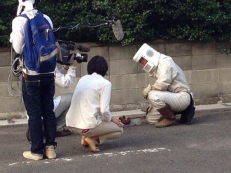 カメラマンさんが結構近づいています。