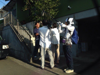 無事、作業が終わりインタビューに応えます。